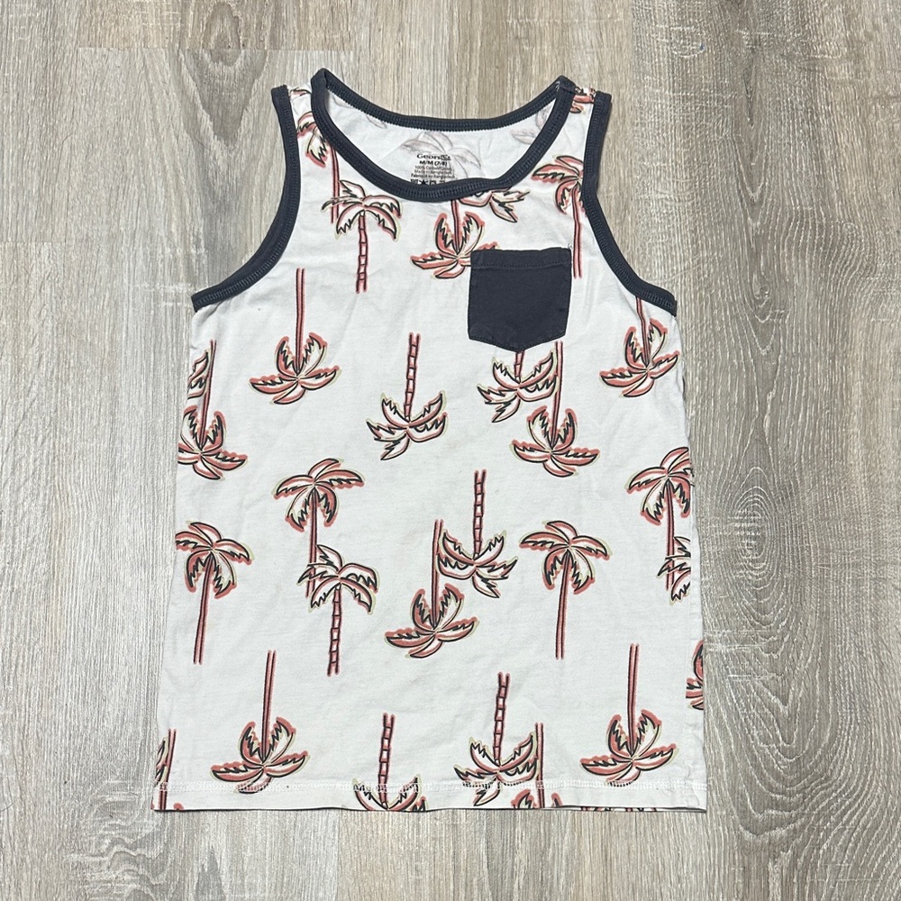 George Kids Tank Top with Palm Tree Design